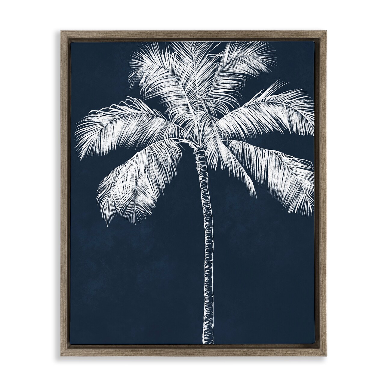 Stupell Industries Blue Palm White Tree Floating Frame By Leah Noel Art
